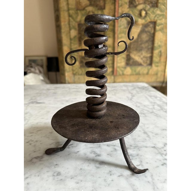 18th Century Alpine Iron Spiral Candleholder, 1730s For Sale - Image 17 of 17