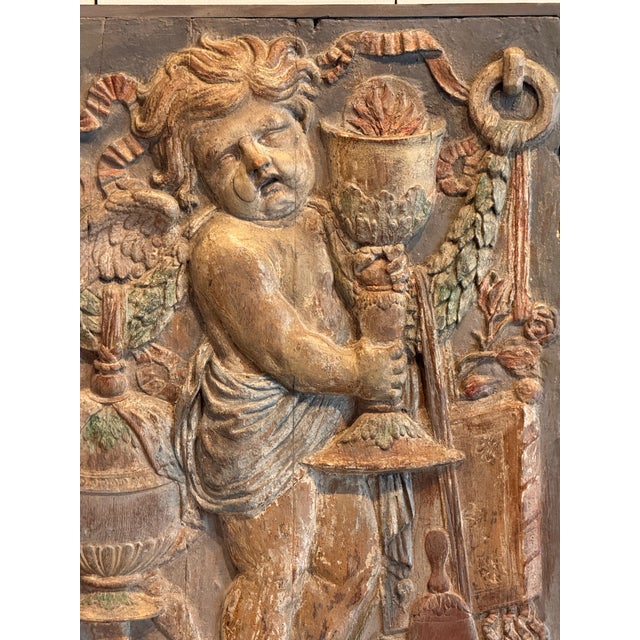 Wood Pair 19th Century Carved Relief Panels For Sale - Image 7 of 14