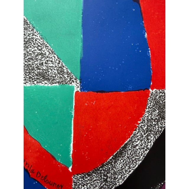 Black Sonia Delaunay (1885–1979) ,Unesco, International Women's Year (1975), Mourlot Lithograph, Printed in France For Sale - Image 8 of 11