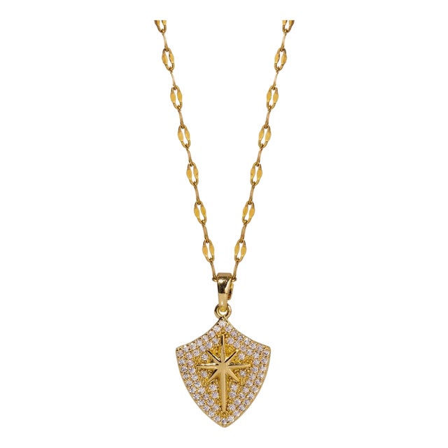 Celestial Compass Diamond & Gold Necklace For Sale