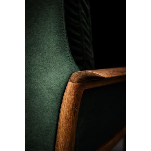 Vintage Norwegian Rosewood and Bottle Green Velour Sofa and Chair by Knut Sæter for Vatne Møbler, 1960s, Set of 2 For Sale - Image 6 of 18