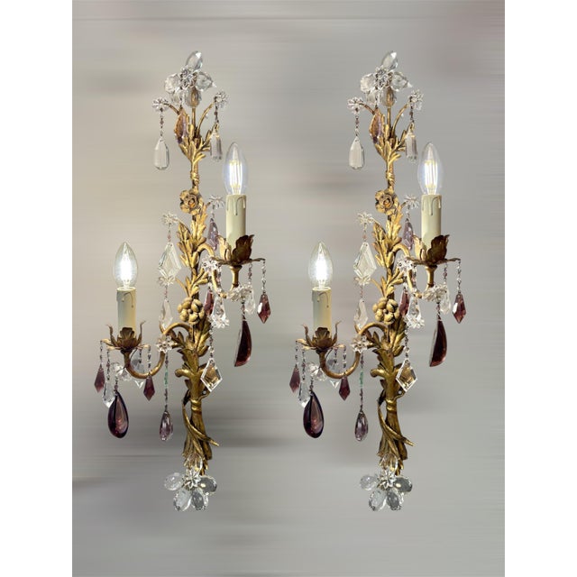 Italian 1950s Italian Sconces, a Pair For Sale - Image 3 of 11