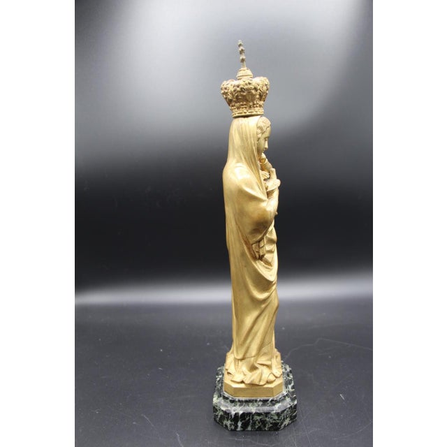 Statue of Our Lady of Sion, 1800s, Bronze For Sale - Image 5 of 9