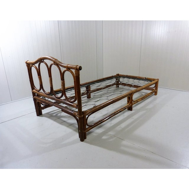 Mid-Century Modern Bamboo and Rattan Bed, 1970s For Sale - Image 3 of 13