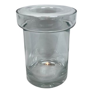 Vintage Blown Clear Glass 2 Pce. Champagne/Wine Cooler With Removable Collar For Sale