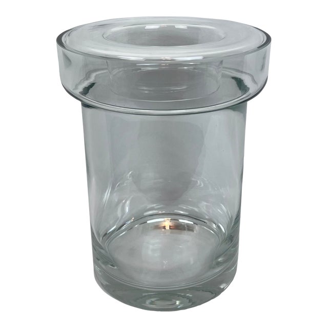 Vintage Blown Clear Glass 2 Pce. Champagne/Wine Cooler With Removable Collar For Sale