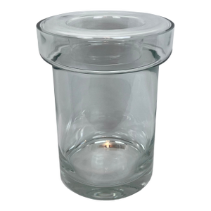 Vintage Blown Clear Glass 2 Pce. Champagne/Wine Cooler With Removable Collar