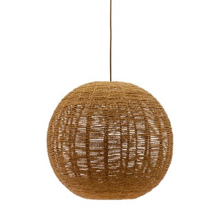 Large Vintage Jute Globe Pendant Lamp, 1960s For Sale