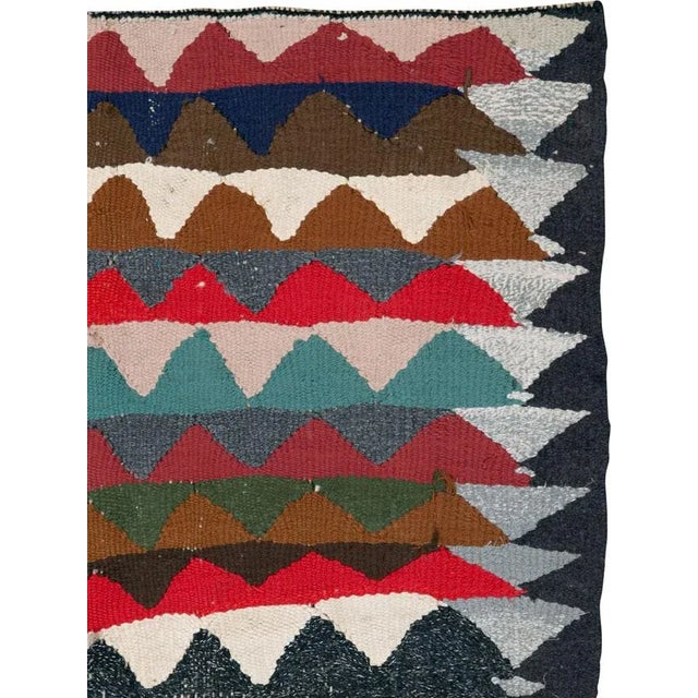 Mid-Century Modern Vintage Persian Flatweave Kilim Rug – Size: 3' 4" X 4' 5" For Sale - Image 3 of 4