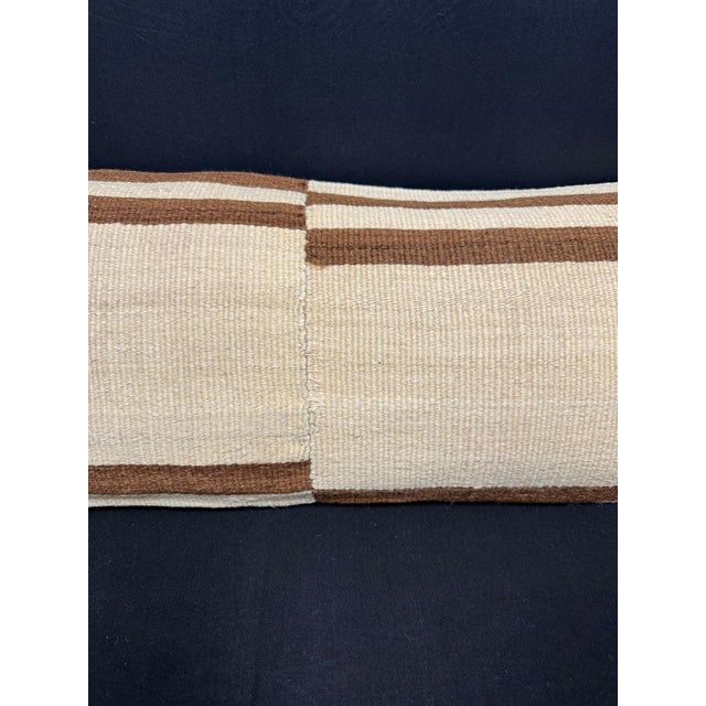Contemporary Turkish Hemp Pillow Cushion Natural Beige Brown Cushion Cover 14"x45" For Sale - Image 3 of 4
