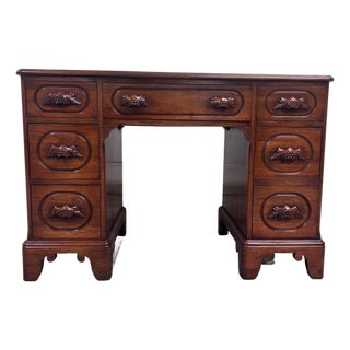VTG Davis Cabinet Co Lillian Russell Style Black Walnut Executive Writing Desk For Sale