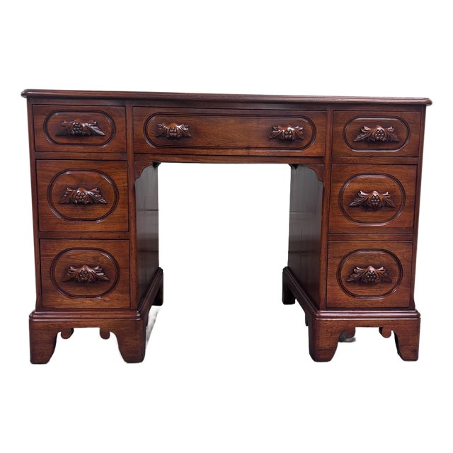 VTG Davis Cabinet Co Lillian Russell Style Black Walnut Executive Writing Desk For Sale