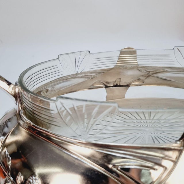 Antique Art Nouveau Silver-Plated Centerpiece by Dupper and Bernhold, 1920s For Sale - Image 9 of 15