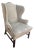 Early 21st Century Ralph Lauren Home Devonshire Suede Wingback Chair With Extra Italian Leather Cushion Cover For Sale - Image 5 of 18