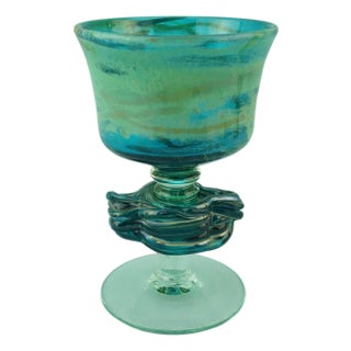 20th Century Modern Blown Glass Chalice Vase by Michael Harris for the Mdina Glass Factory, Malta, 1970s For Sale