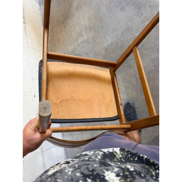 Brown Vintage Danish Teak Dining Chair Mid Century Scandinavian Modern Side Chair For Sale - Image 8 of 9