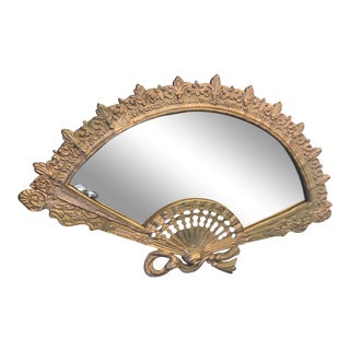 Victorian Gold Fan Mirror With Stand For Sale