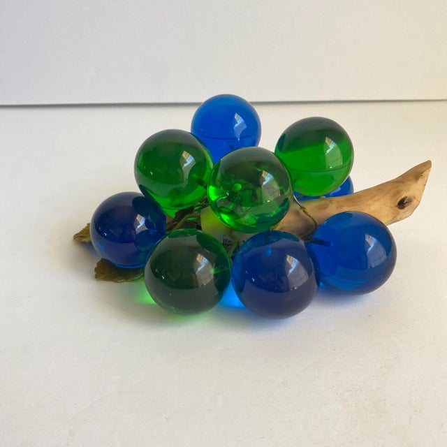 1960s Mid Century Modern 1960s Lucite Grape Cluster Blue & Green For Sale - Image 5 of 11