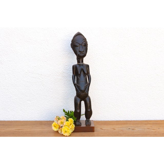 Black 24" Tall Antique Baule African Ceremonial Figure For Sale - Image 8 of 9