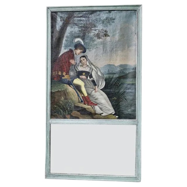 Antique French Trumeau Mirror For Sale