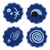 Misette Celestial Embroidered Linen Coasters in Blue (Set of 4) For Sale