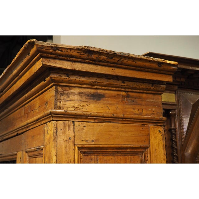 A Circa 1800 Tuscan Pine Bookcase With Wire Panels For Sale - Image 10 of 18