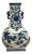Oriental Blue White Heart Shape Flat Floral Elephant Ring Porcelain Vase For Sale