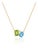 Minimalist Peridot & Swiss Blue Topaz Necklace | Emerald & Oval Cut Gemstone Pendant | Dainty Everyday Necklace For Sale