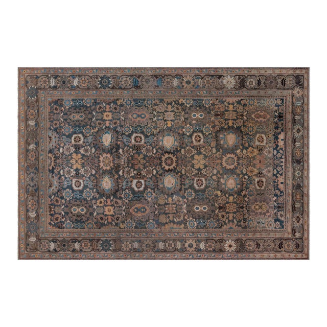 Authentic 19th Century Persian Sultanabad Handmade Wool Rug For Sale