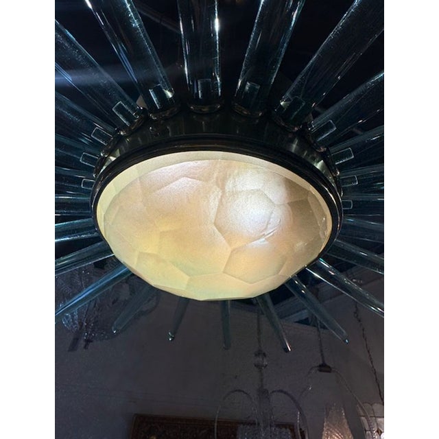 Modern Aqua Murano Sunburst Chandelier For Sale - Image 4 of 6