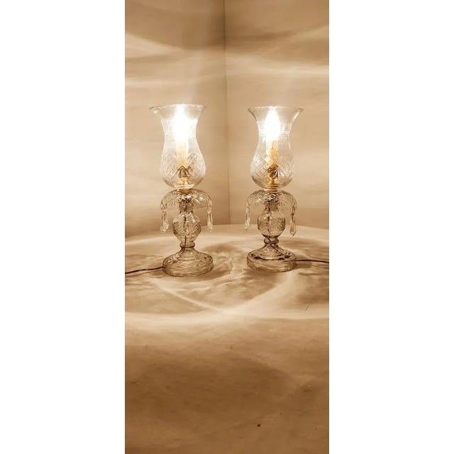 Crystal Table Lamps, France, 1940s, Set of 2 For Sale - Image 6 of 12