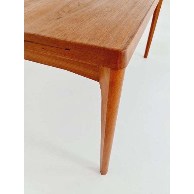 Danish Rectangular Teak Table with Two Extension Leaves by Henning Kjaernulf, 1960s For Sale - Image 9 of 12
