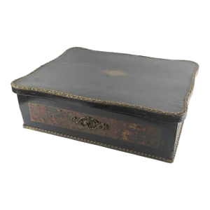 19th Century French Boulle Bronze Inlaid Ebonized Wood Dresser Vanity Box