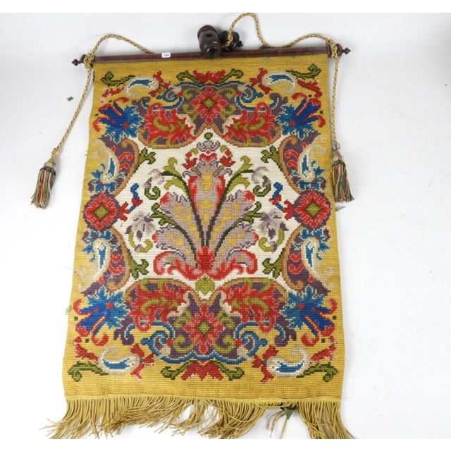 An antique gift-sized French tapestry panel, dating to the Napoleon III period (circa 1850–1870), this finely handwoven...