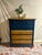 Late 20th Century Mid-Century Modern Deep Blue Geometric Wooden Dresser For Sale - Image 5 of 6