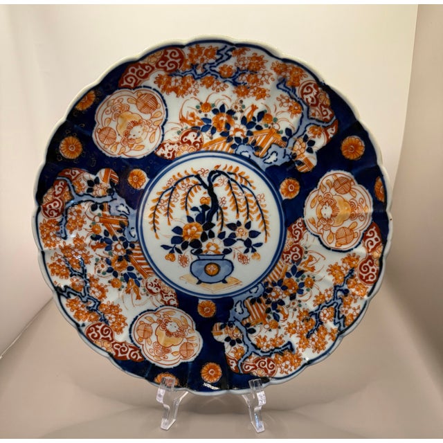 Asian Antique Antique Imari Scalloped Plate For Sale - Image 3 of 9