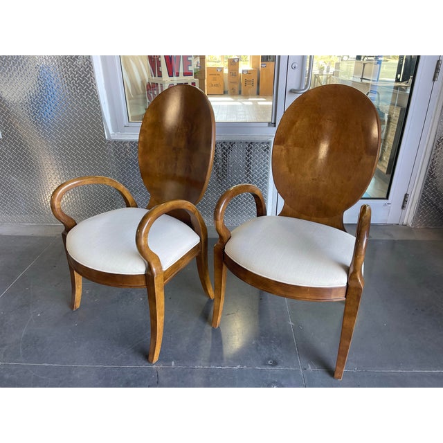 Contemporary Century Furniture Omni Dining Table With Eight Chairs, Contemporary, Art Deco, Burl For Sale - Image 3 of 17