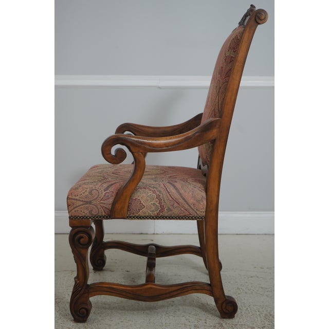 Traditional Set of 8 Henredon Continental Style Upholstered Dining Room Chairs For Sale - Image 3 of 18
