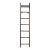 Antique Wood Metal Library Ladder 7 Rung Rolling Bookcase Ladder 82" For Sale