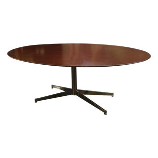Florence Knoll Oval Solid Walnut Table For Sale