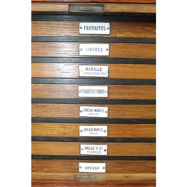 Late 19th Century French Napoleon III Cigar Humidor 7 Drawer Chest With Porcelain Tags For Sale - Image 11 of 11