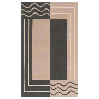 Contemporary Aubusson Geometric Design Handmade Wool Rug by Doris Leslie Blau For Sale