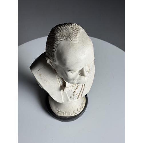 Winston Churchill Statuette in Cast Marble For Sale - Image 6 of 15
