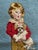 Victorian Vintage Handmade Needlepoint Textile Art - Child With Dog For Sale - Image 3 of 7