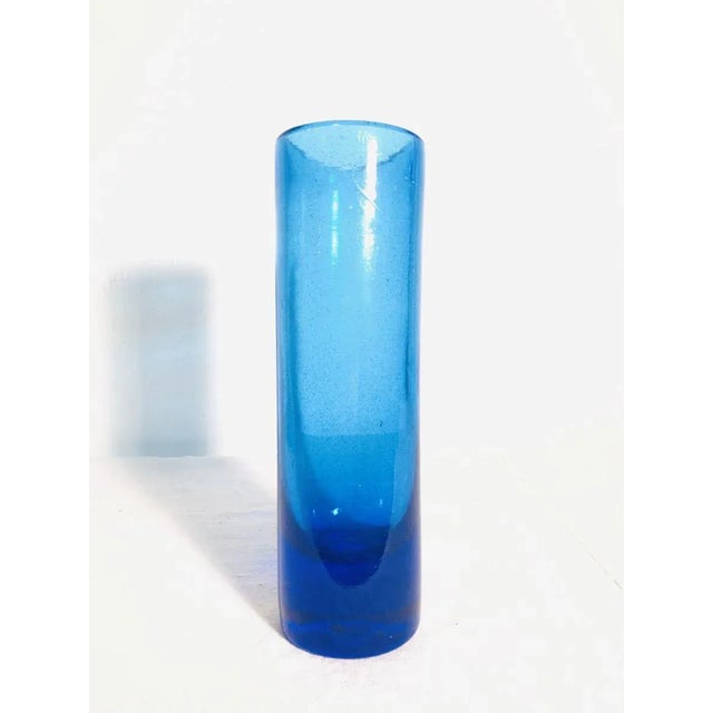 Vintage Scandinavian Glass Cylinder Vase, 1970s For Sale - Image 10 of 11
