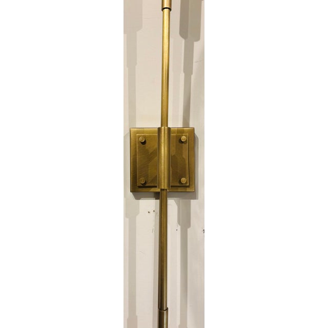 Modern Revelation Modern Antique Brass Polar Sconces Pair For Sale - Image 3 of 6