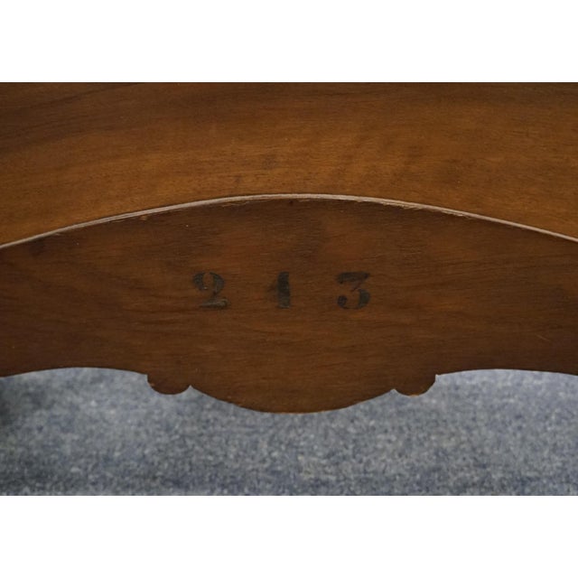 Vintage Antique Bookmatched Walnut French Provincial Louis XVI Rococo Full Size Bed For Sale - Image 11 of 12