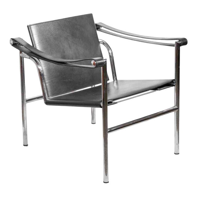 Vintage LC1 Chair in Leather and Steel by Le Corbusier, Italy, 1970s For Sale