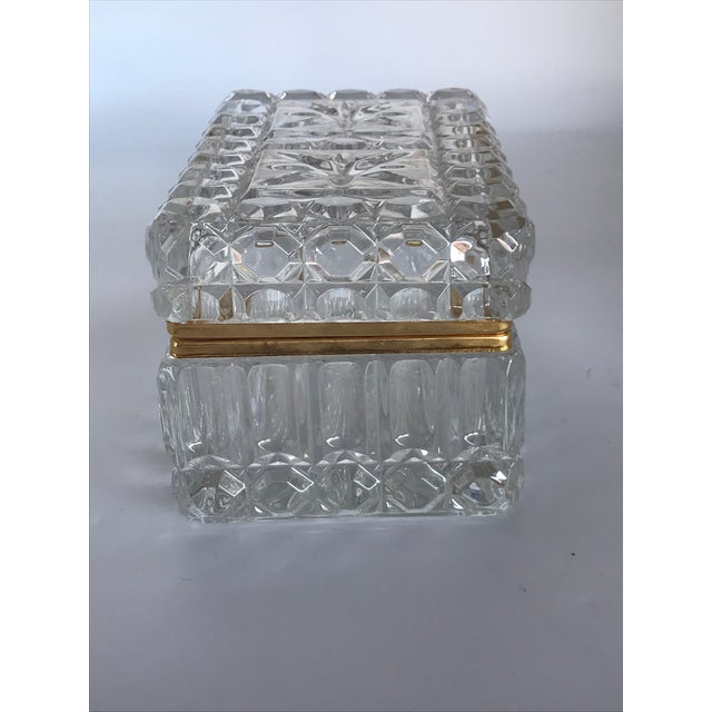 Vintage Crystal Glass Hinged Trinket Box Chairish