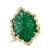 Vintage 12 Ct Natural Carved Emerald & 1.5 Ct Diamond Ring 18 Kt Yellow Gold For Sale - Image 4 of 18